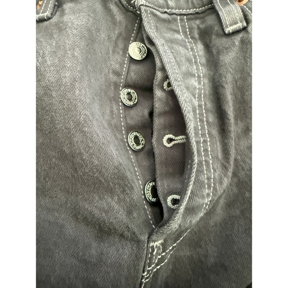 Levi Strauss Co 501 Cut Off Denim Shorts Black Frayed Hem Button Fly Women W28 - Picture 6 of 8